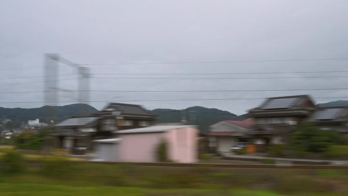 从熊本市运行的日本列车窗口拍摄的4K镜头