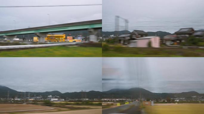 从熊本市运行的日本列车窗口拍摄的4K镜头