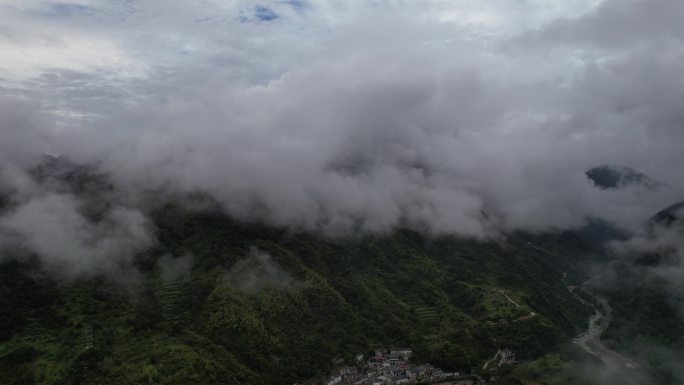 杭州临安清凉峰云海航拍