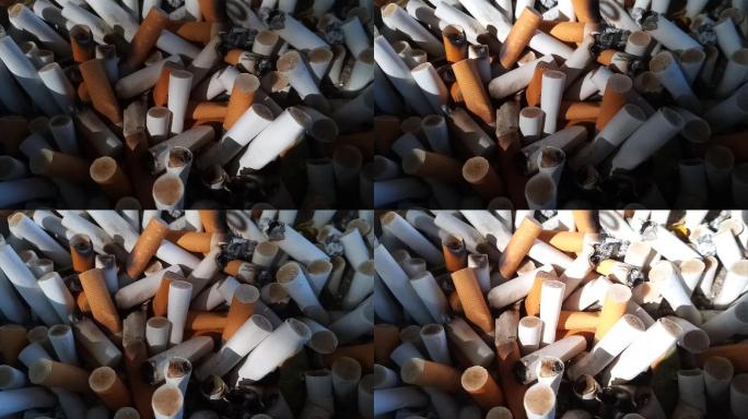 烟头堆叠有害垃圾健康