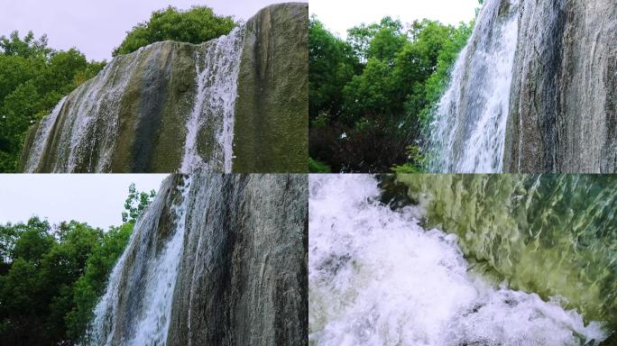 森林大自然流水小溪森林山水自然山川瀑布