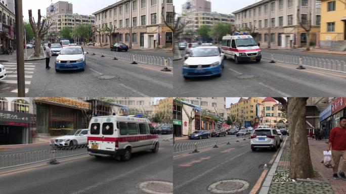 原创视频素材 行驶在街道上的救护车