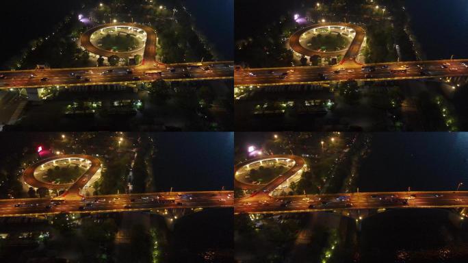 湖南长沙湘江橘子洲大桥夜景