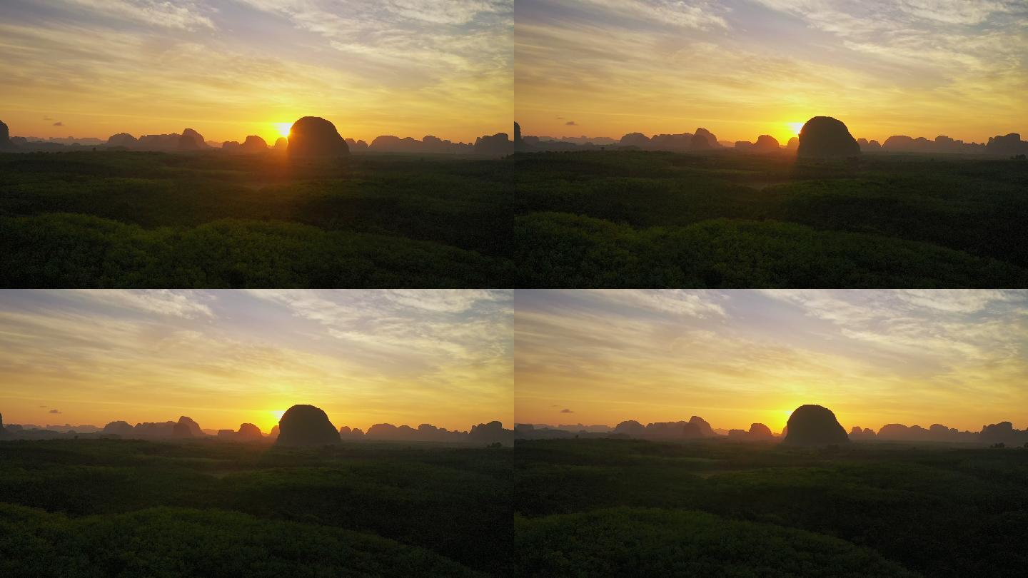 鸟瞰泰国krabi山上的Sunrise bream