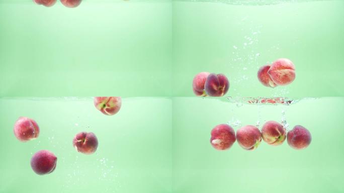 水蜜桃入水升格慢动作