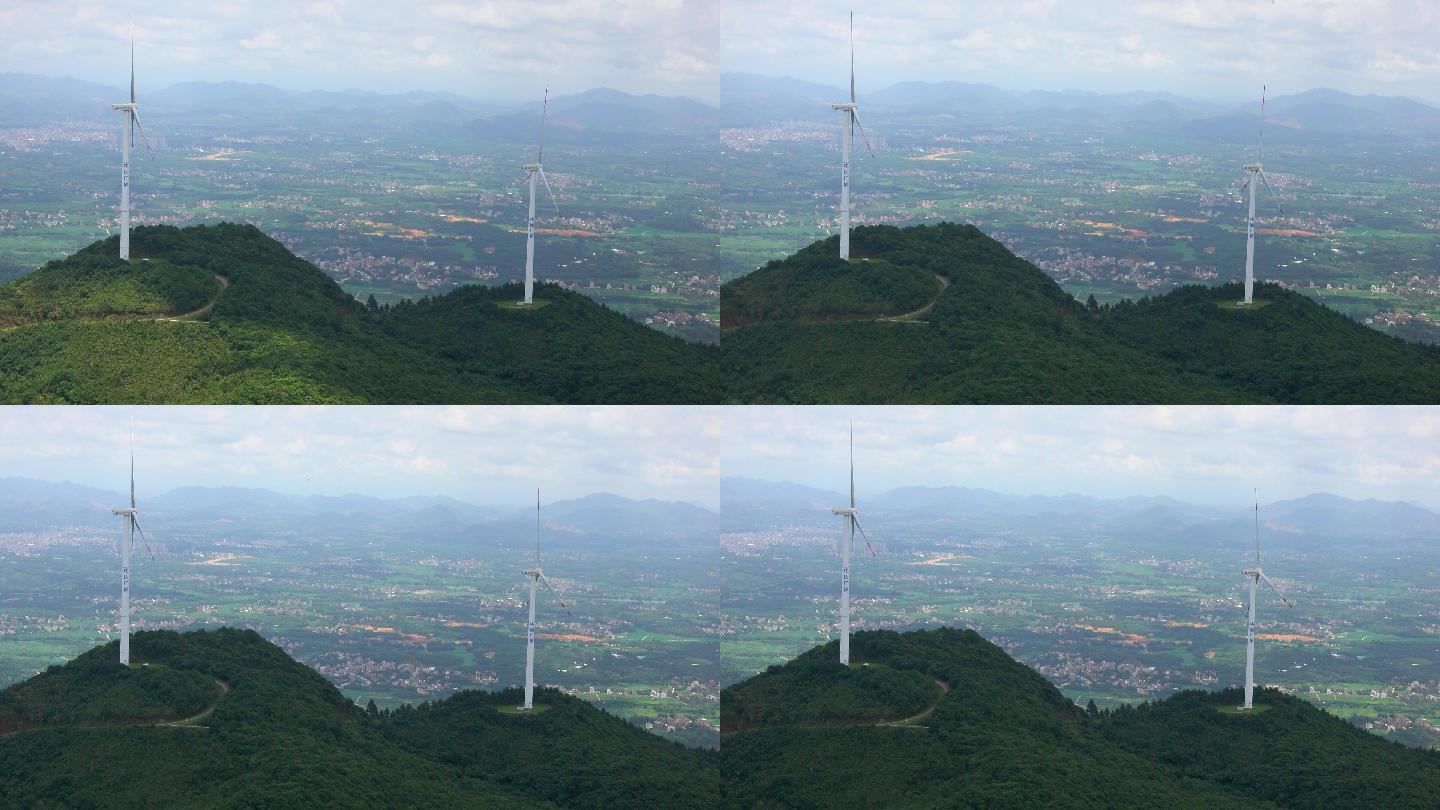 浮山岭固定机位拍大型风力发电机