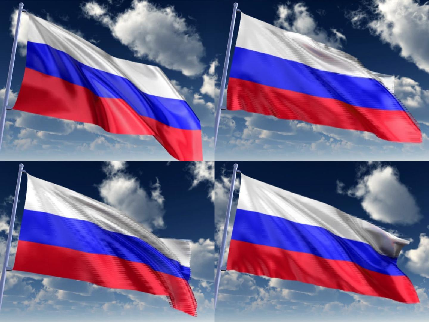 俄罗斯国旗飘扬的旗帜