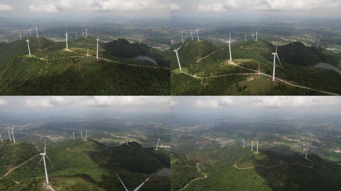 高州根子电白浮山岭大风车航拍素材