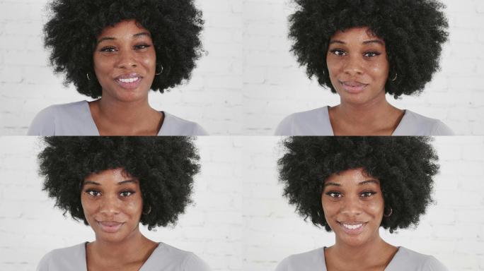 自信的中年女性非洲黑人外国人笑容