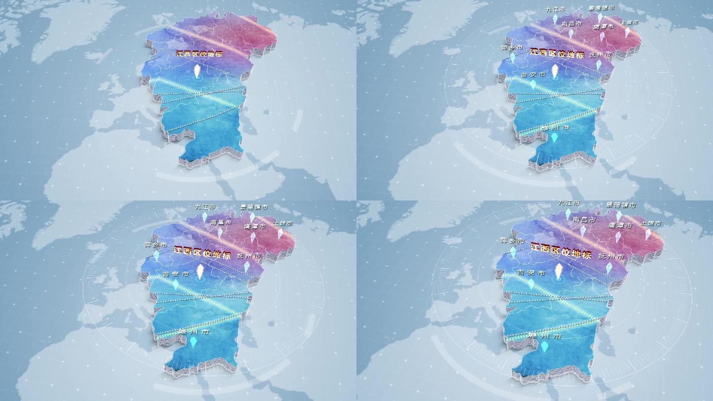江西地图区位地标展示