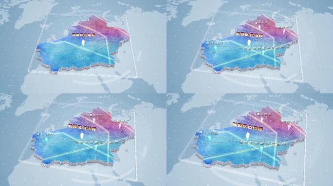 新疆地图区位地标展示