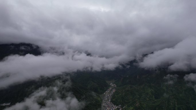 杭州临安清凉峰云海航拍