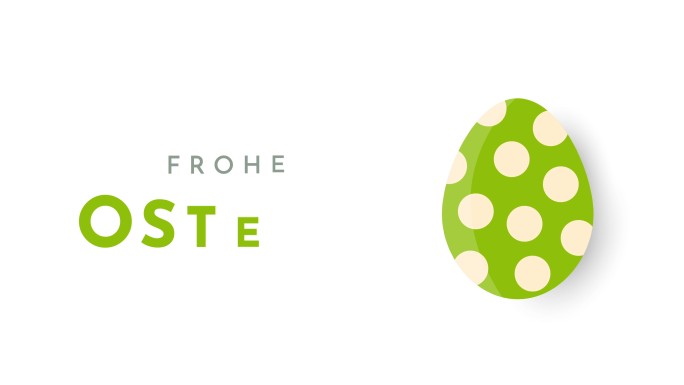 复活节快乐德语文本（Frohe Ostern）背景、海报、卡片。4k动画