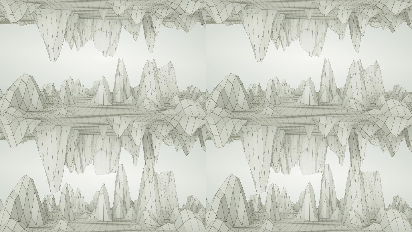 【4K时尚背景】立体岩洞山形艺术概念创意