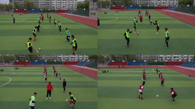 新疆学生在练习足球