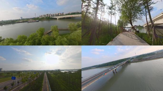 扬州生态科技新城三河六岸沿岸风光