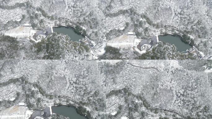 旅游景区怀化大峡谷山谷冬天雪景