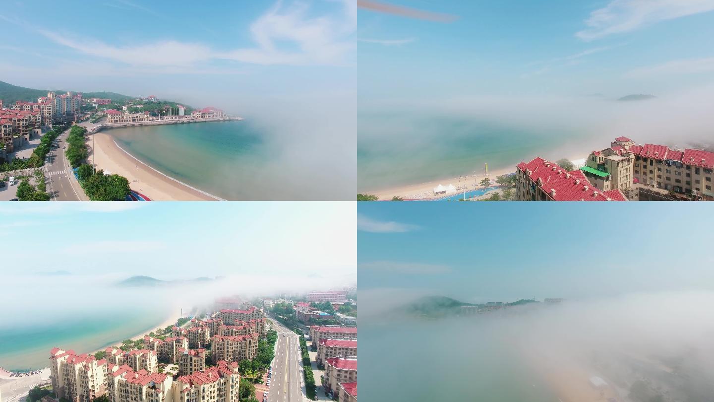 海边小镇的平流雾