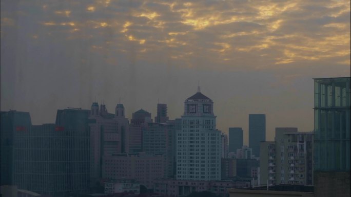上海城市日出日落延时