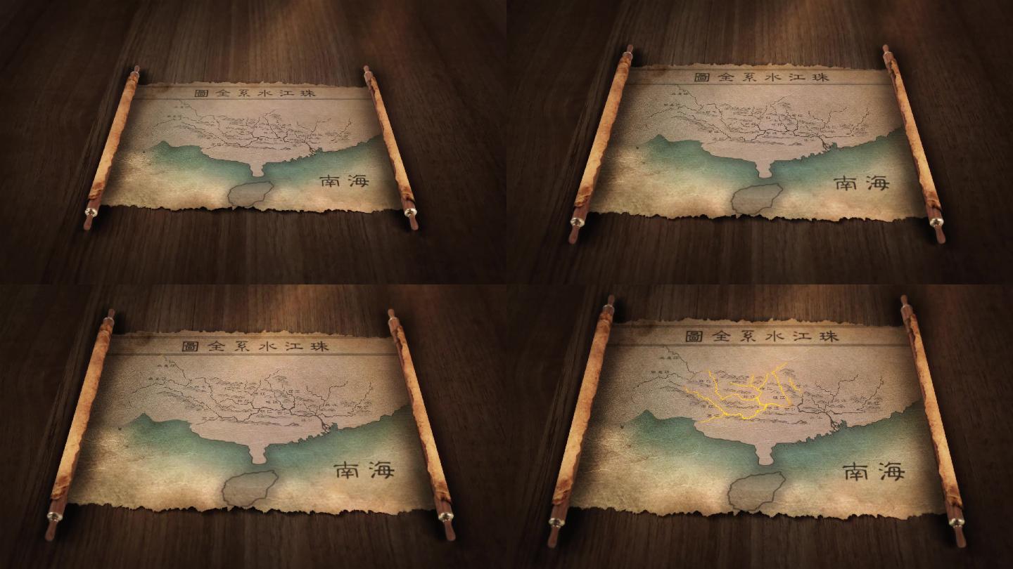 复古珠江地图