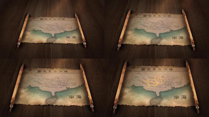 复古珠江地图