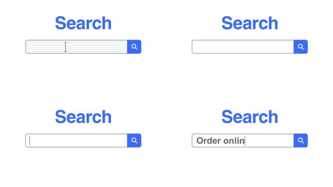 Web浏览器或带有搜索框的网页键入在线订单以进行internet搜索
