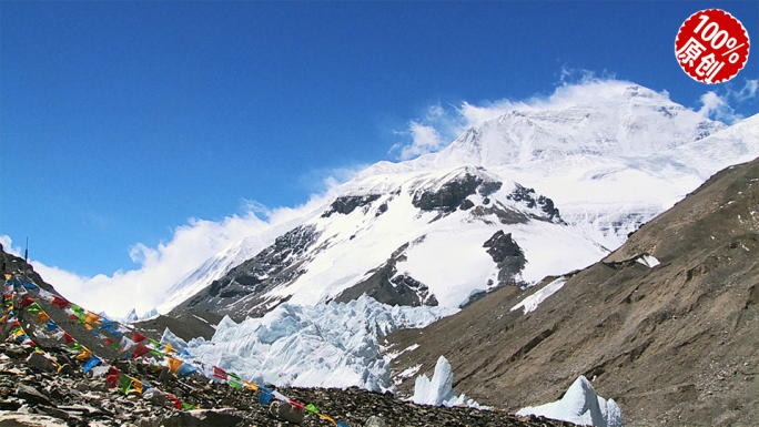 【原创】远眺喜马拉雅山脉珠穆朗玛峰雪山