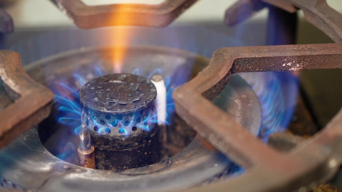 【镜头合集】煤气灶天然气点火做饭炉灶