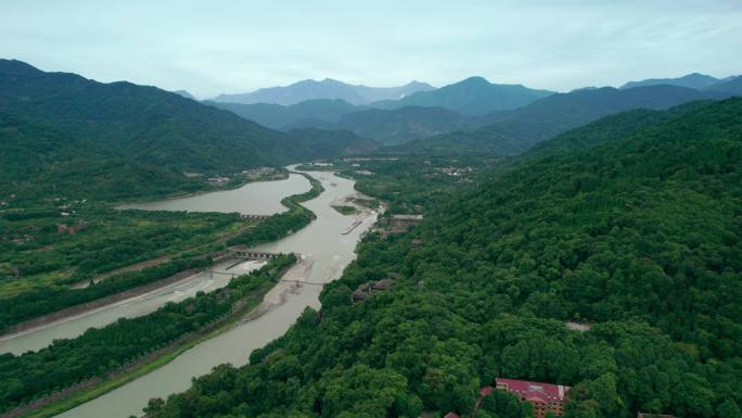 4k航拍都江堰大景别