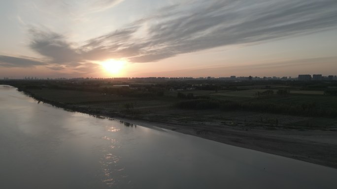黄河滨州段 夕阳