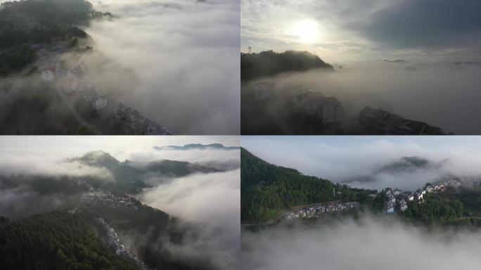 云海云雾中的新农村