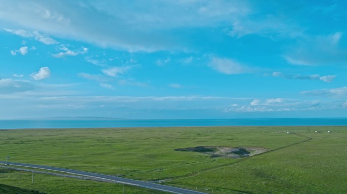 青海湖 风景 草原 帐篷 led 蓝天