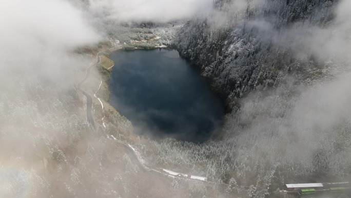 4K冬季九寨沟海子雪峰