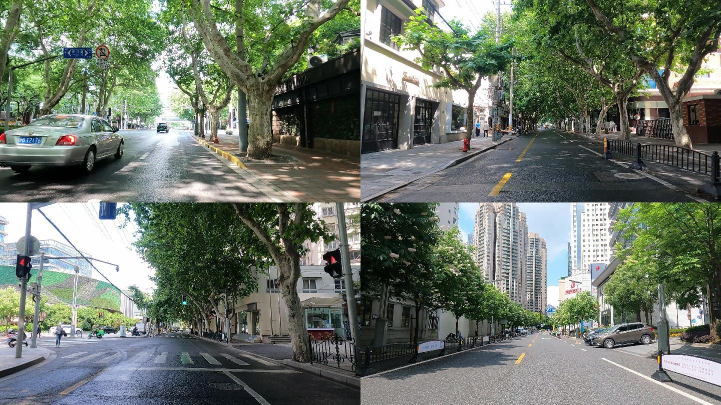 上海封城中的都市街道斑驳光影