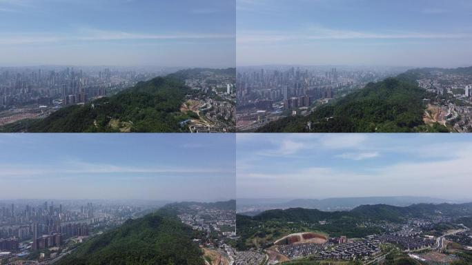 超高空航拍重庆南山看渝中半岛唯美空镜