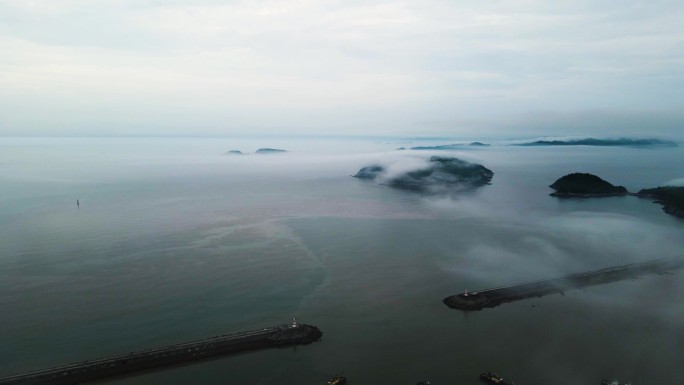 玉环 坎门 大麦屿 云海 风力发电 海上