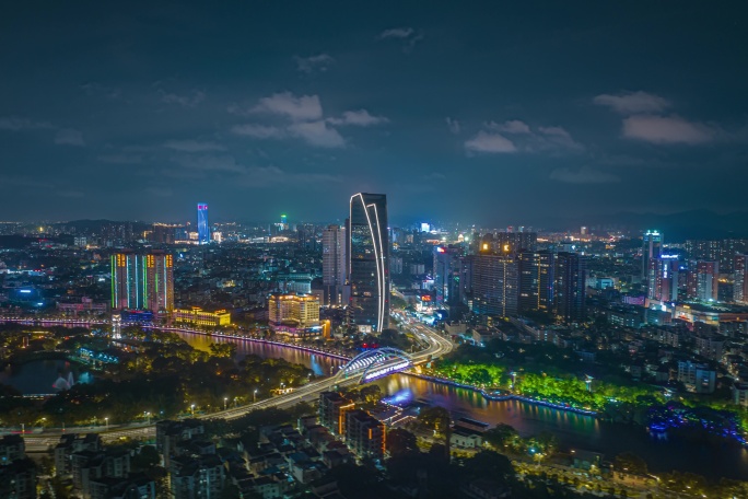 「版权素材」中山夜景/岐江一号/岐江夜景