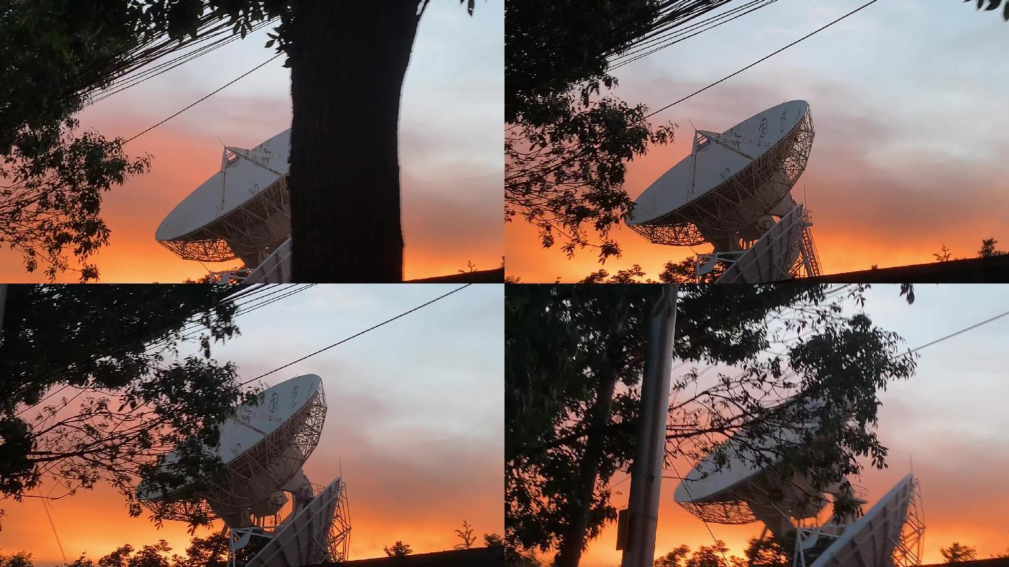美丽的夕阳晚霞和卫星移动版本
