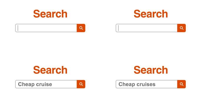 Web浏览器或带有搜索框的网页键入廉价邮轮进行internet搜索