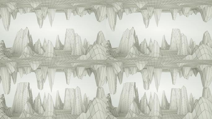 【4K时尚背景】立体岩洞网格艺术概念创意
