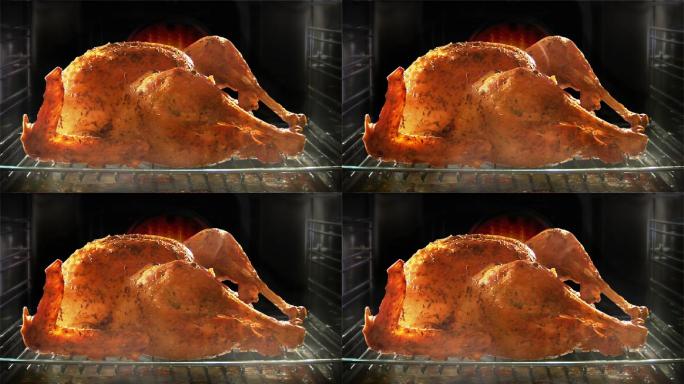 可循环：烤箱中的火鸡。