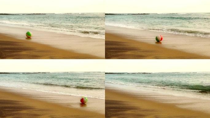 长空沙滩唯美沙滩背景涨潮退潮皮球