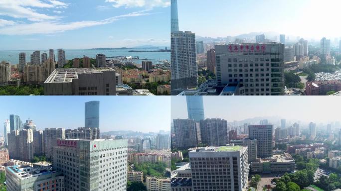 青岛市立医院航拍4K城市医疗建设