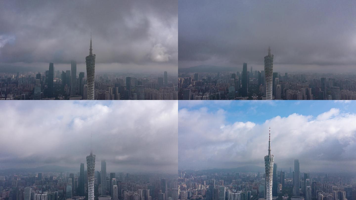 原创广州天气乌云密布天气变化阴转晴延时