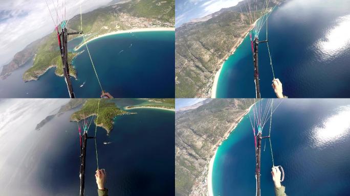 POV滑翔伞飞越地中海