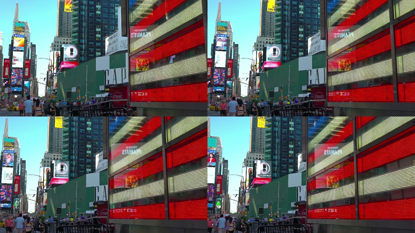 纽约市商圈地标cbd鸟瞰繁华都市市中心建