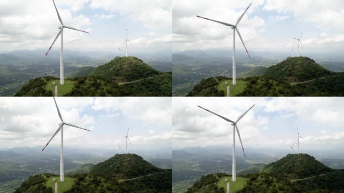 浮山岭巨型风力发电航拍