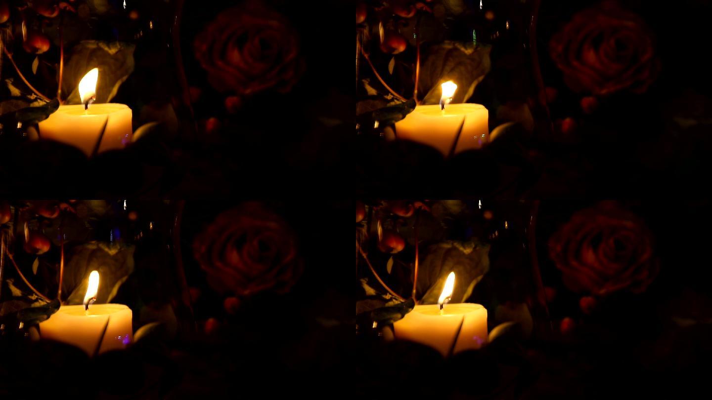 新婚之夜桌上的蜡烛装饰