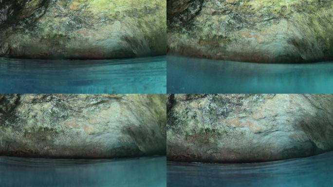 Tulum处的浮潜洞穴。坎昆。