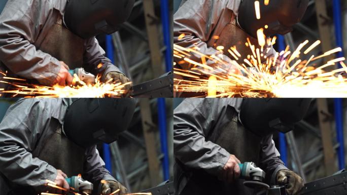 焊接钢的工业工人切割劳动人民工人